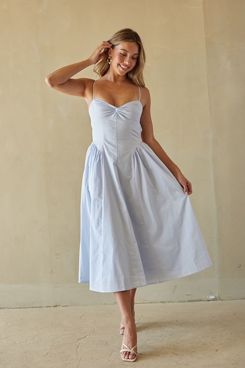 NIA Destene Open Back Midi Dress