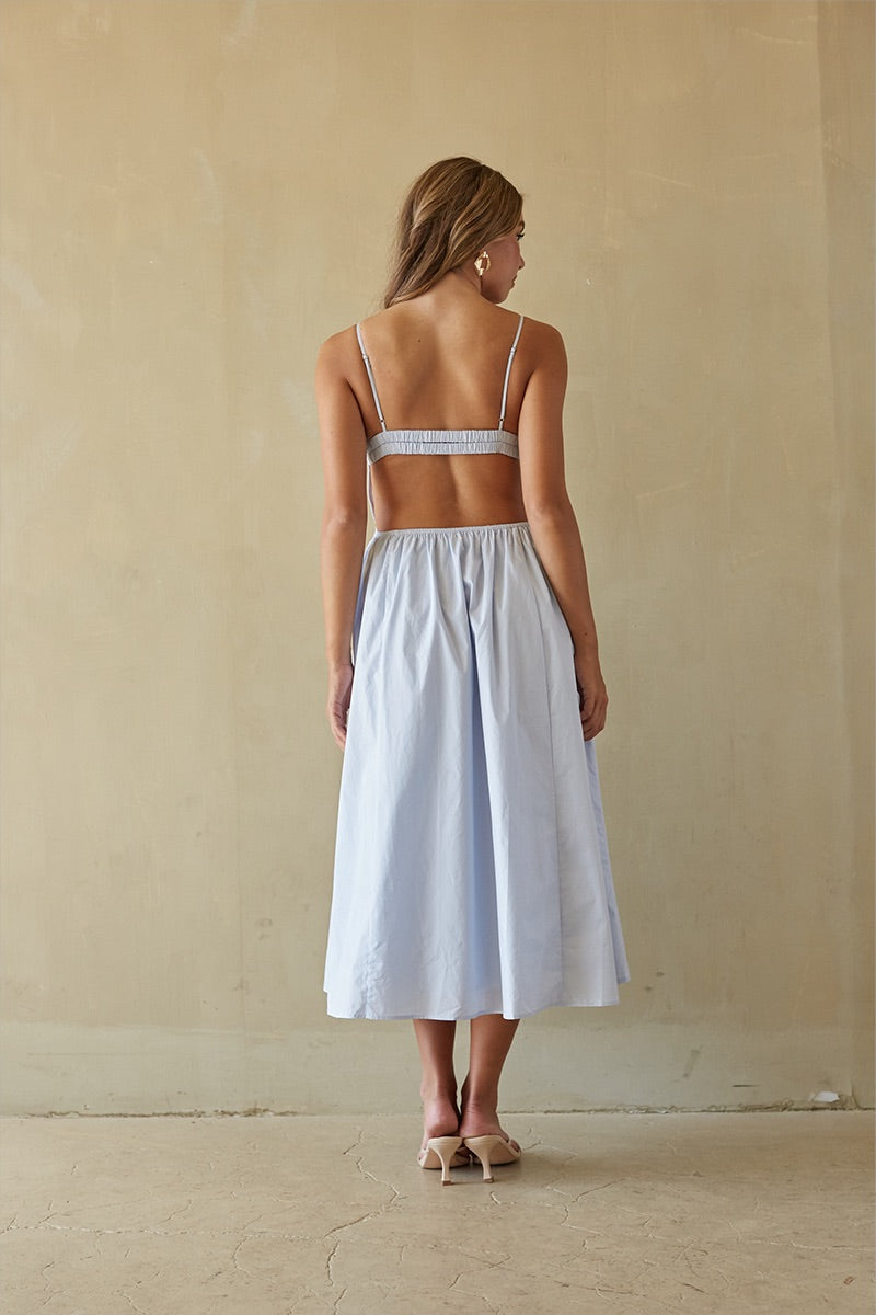 NIA Destene Open Back Midi Dress