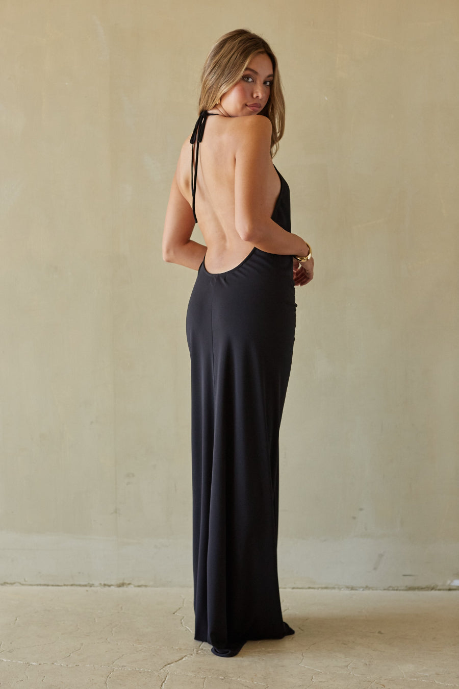 halter open back maxi dress Nyx Plunging Dress, Black / L SIC26 Off-Shoulder Long A-Line Prom it’s designed to stand Size:18m