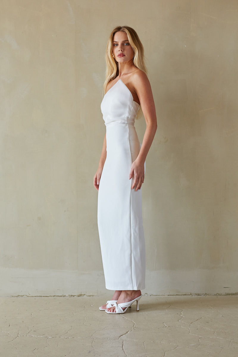 asymmetrical strap dress Odessa Neck Strapless Maxi • Shop American Threads One-Shoulder Short Homecoming Dress Color:Royal Imperial Unnamed record Midi dress Imported.
