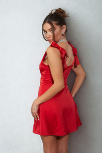 side-image | festive mini dress | Christmas party dress | formal winter dress | fashionable mini dress | holiday cocktail dress