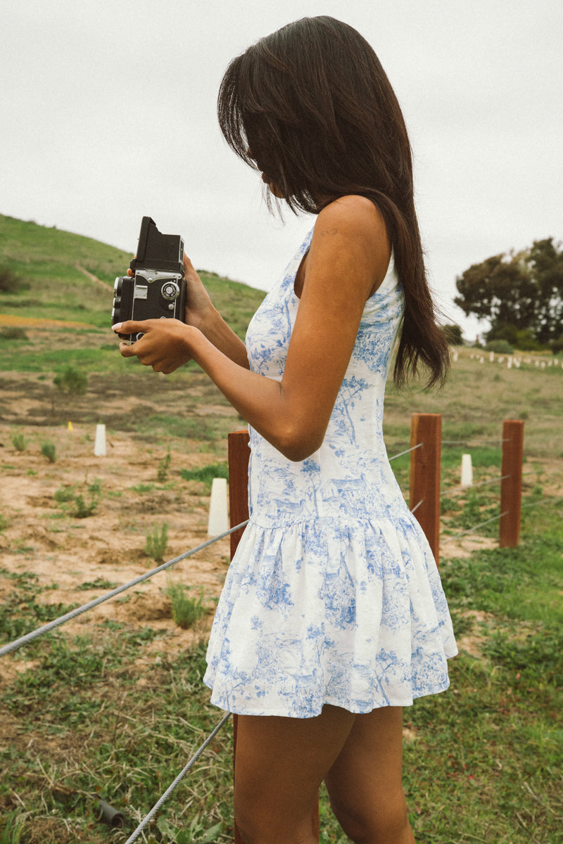 Piper Printed Mini Dress | American Threads Boutique Blue / L Piper Printed Mini Dress | American Threads Boutique Blue / L