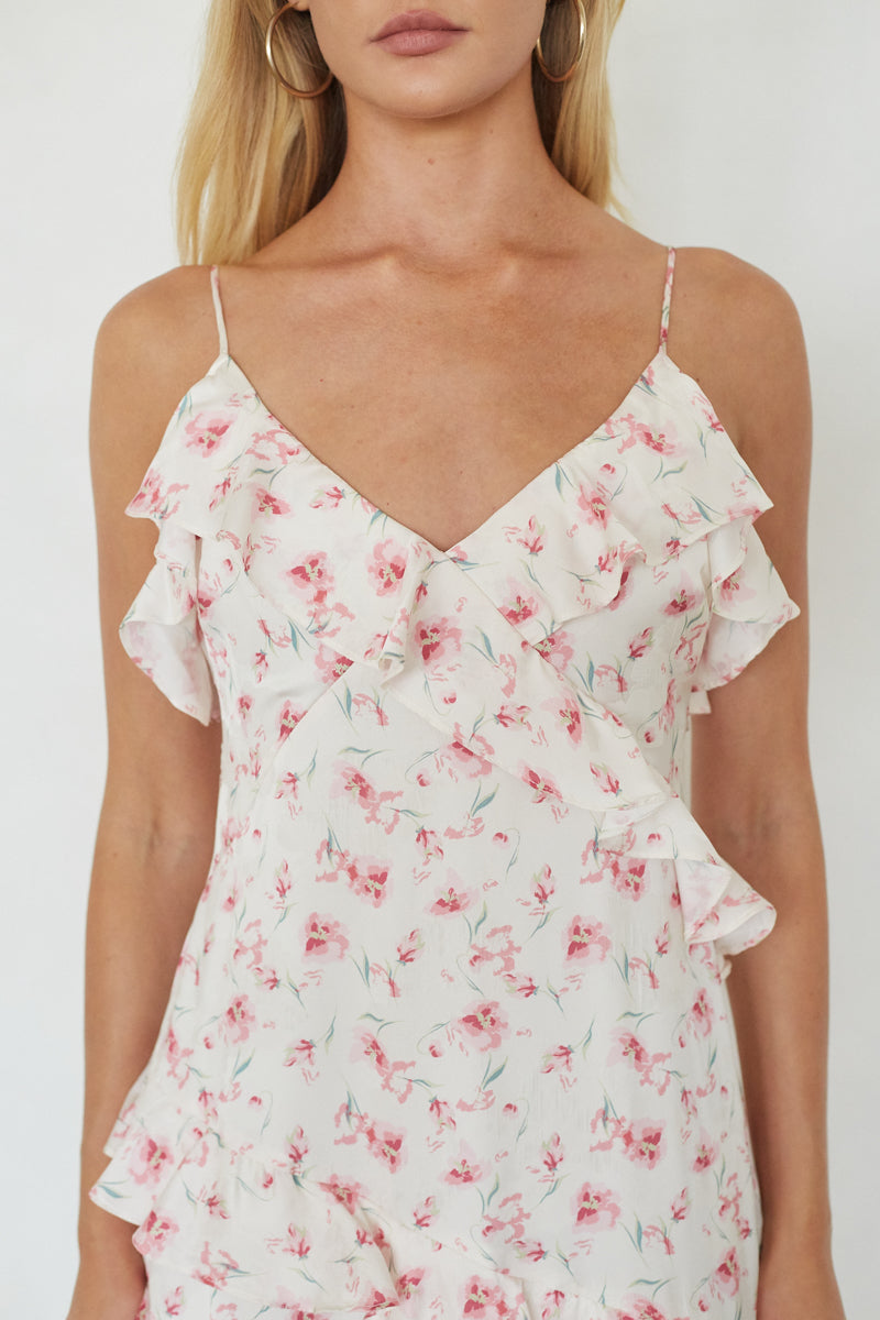 poppy chiffon floral print dress Poppy Luxe Chiffon Floral Print Dress