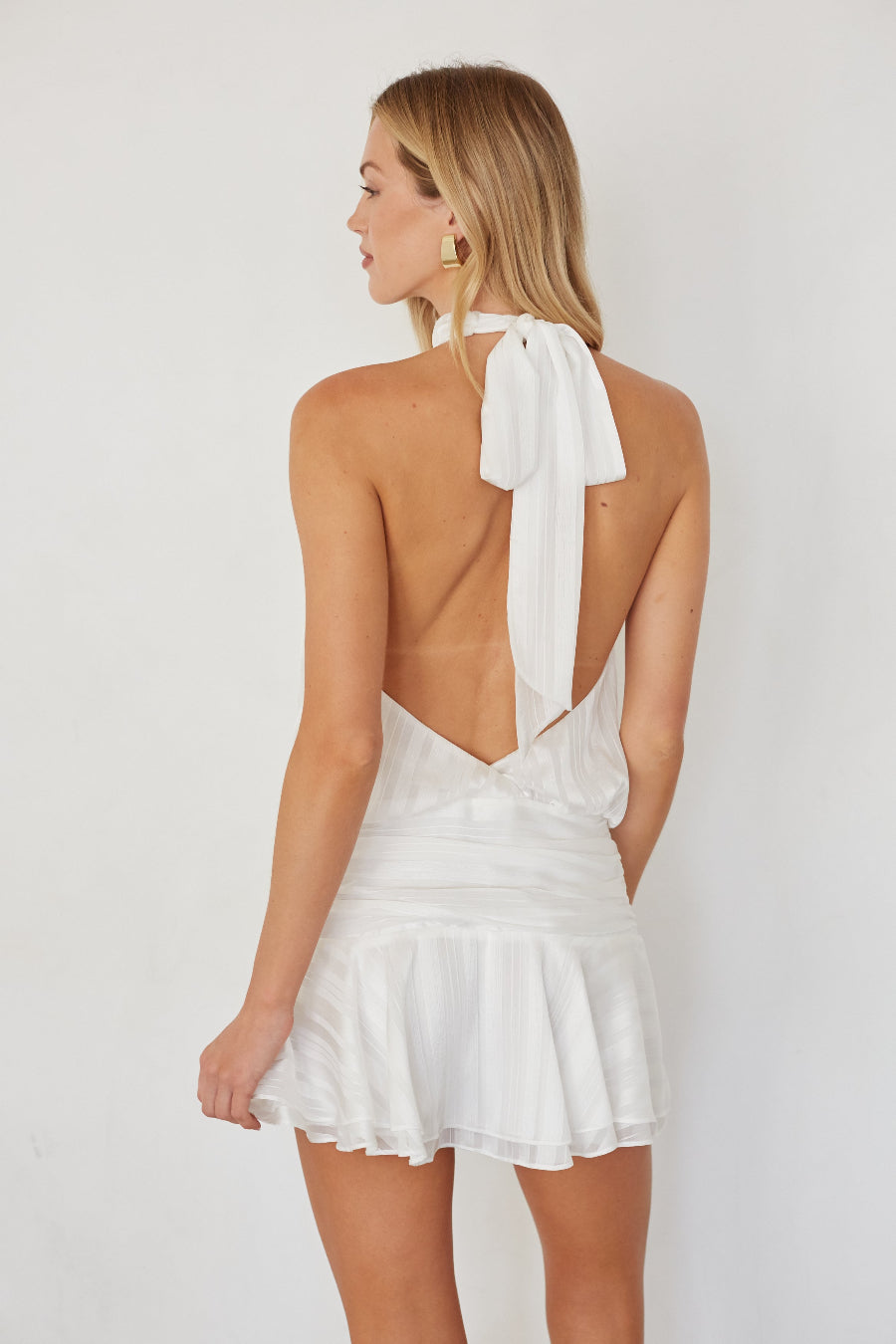 Samantha Drop Waist Mini Dress | Mini Drop Waist Dress | American Threads White / S Samantha Drop Waist Mini Dress | Mini Drop Waist Dress | American Threads White / S