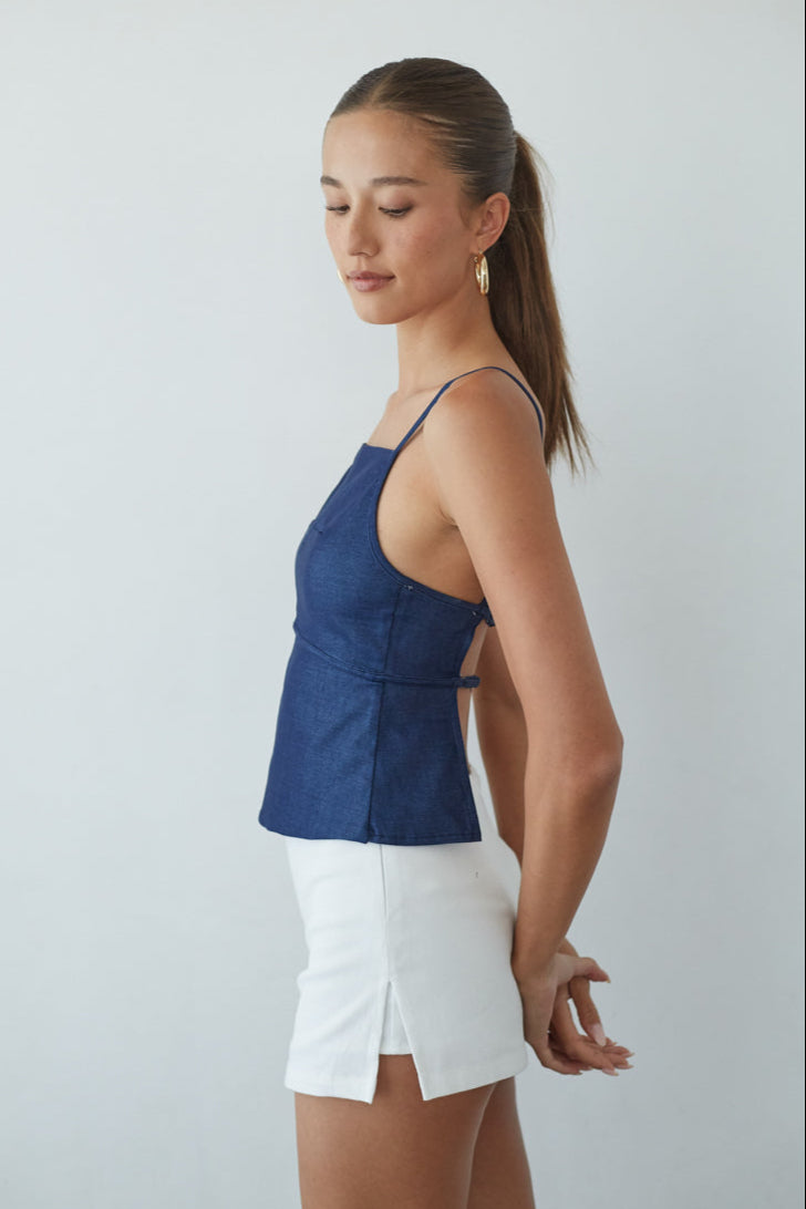 トップス ameri vintage USEFUL BACK SHEER TANK TOP Sharen Open Back Tank Top | Shop American Threads Boutique