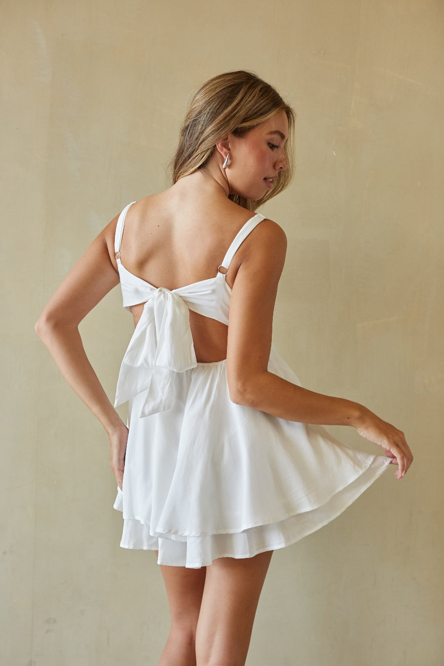 Suki Twist Front Open Back Babydoll Mini Dress | Shop American Threads