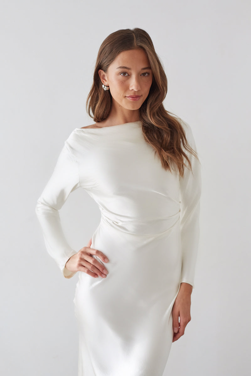 Sofia Open Back Satin Maxi Dress Sofia Open Back Satin Maxi Dress