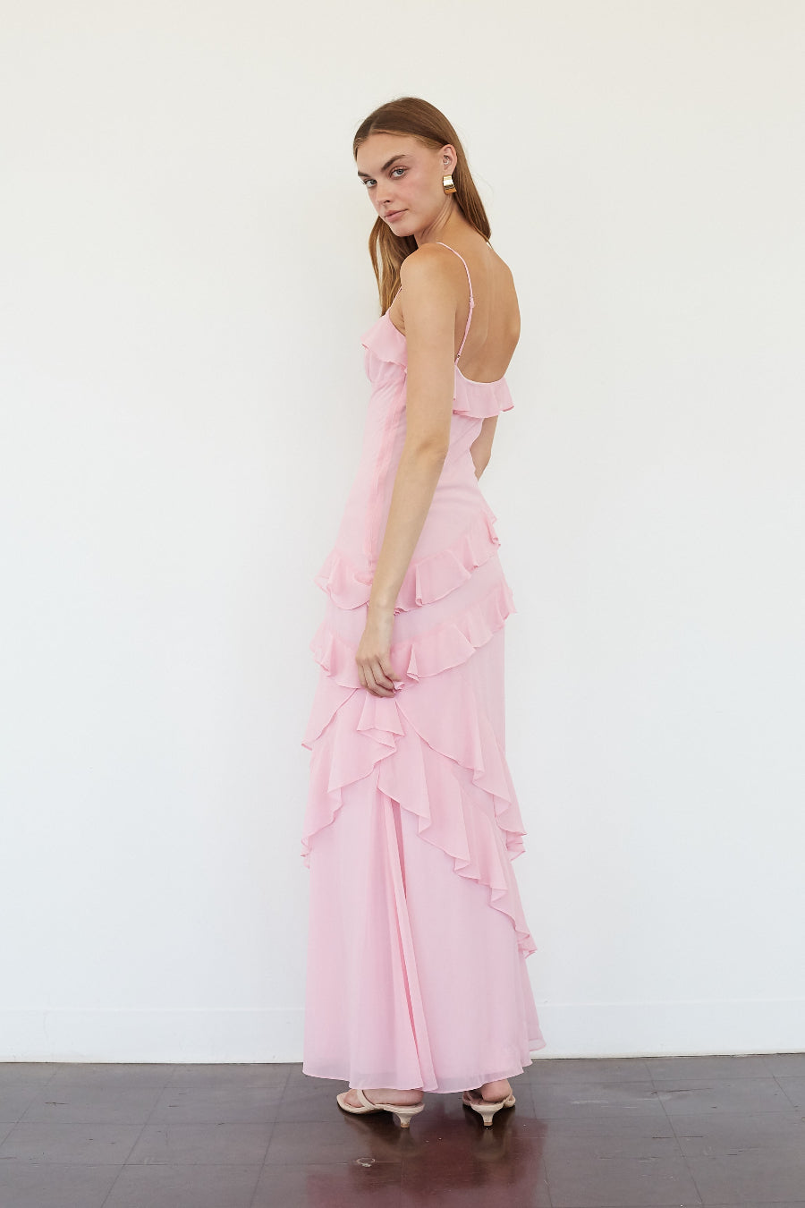 Sofie Tiered Ruffle Maxi Dress, Butter Yellow / L