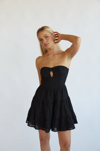 Blythe Embroidered Babydoll Mini Dress | American Threads Boutique Brown / L Blythe Embroidered Babydoll Mini Dress | American Threads Boutique Brown / L