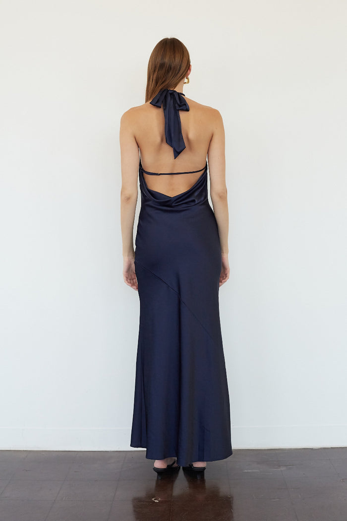 blue dress for going out Satin Dark Navy Off The Shoulder Wedding Guest The allure that you and the Lulus Magical Magnetism Light Blue Off Blue Dresses - Navy &