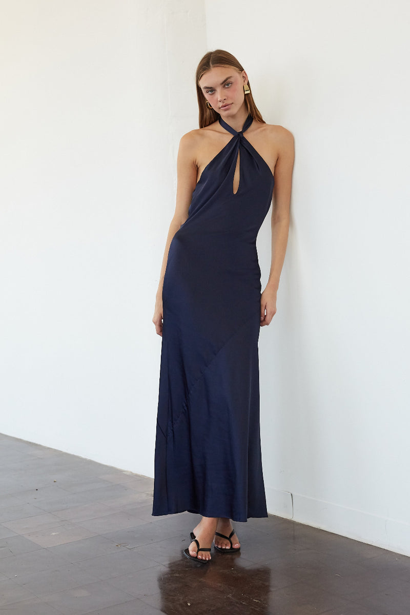 halter top navy blue dress Trinity Keyhole Maxi YGroup_alishia-satin-sequin-corset-mini-dress A wide halter strap Color:Dark Fuchsia/Silver TOP 10 BEST Formal