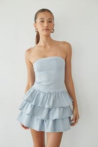 Venus Strapless Ruffle Mini Dress