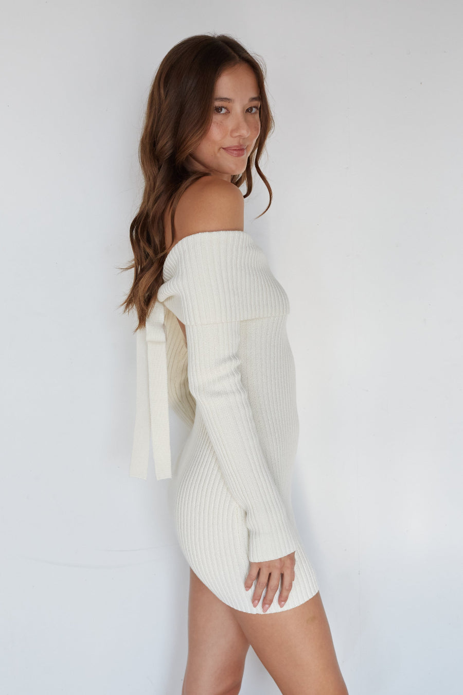 Zara Off The Shoulder Sweater Mini Dress
