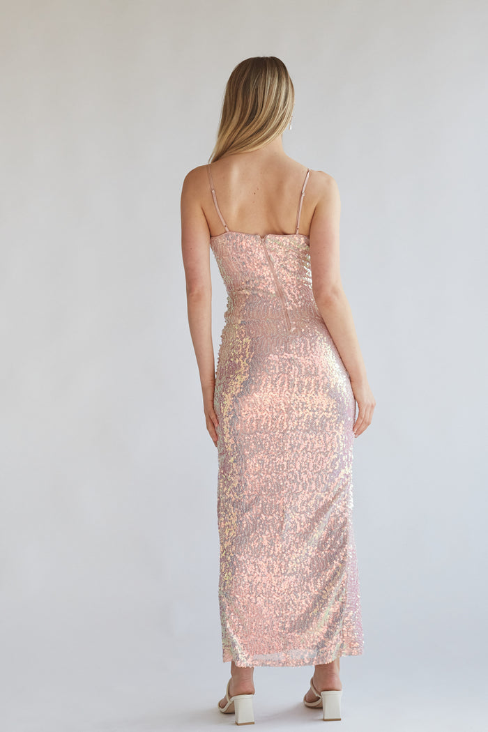 iridescent sequin maxi dress | embellished prom dress boutique