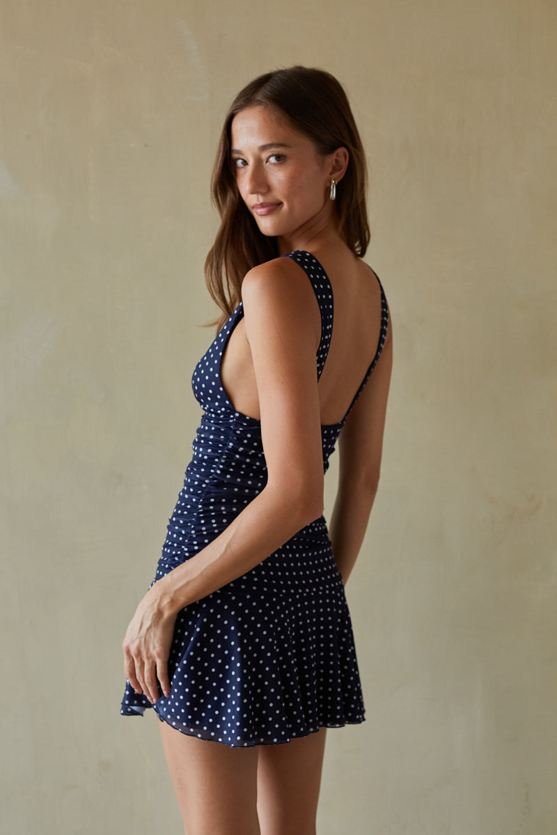 Alessia Polka Dot Mini Dress | Shop American Threads Boutique