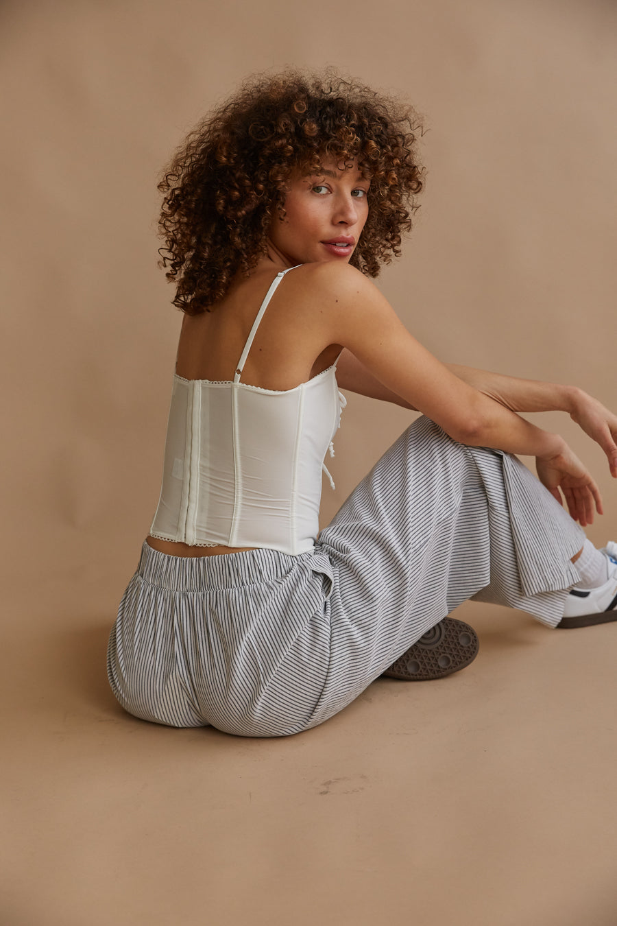 Amelie Eyelet Trim Bow Corset Top • Shop American Threads Women's
