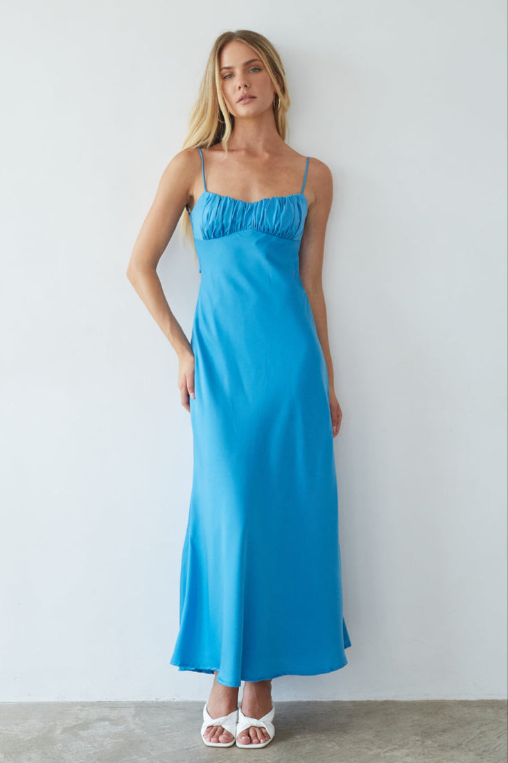 Andie Open Back Satin Maxi Dress • Shop American Threads Women's