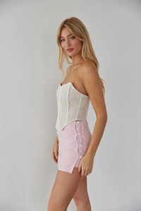 floral lace corset top - strapless white lace corset - cute summer tops