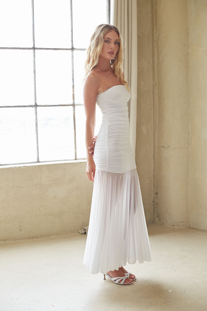 Ariella Mesh Maxi Dress | Shop American Threads Boutique White / L Ariella Mesh Maxi Dress | Shop American Threads Boutique White / L