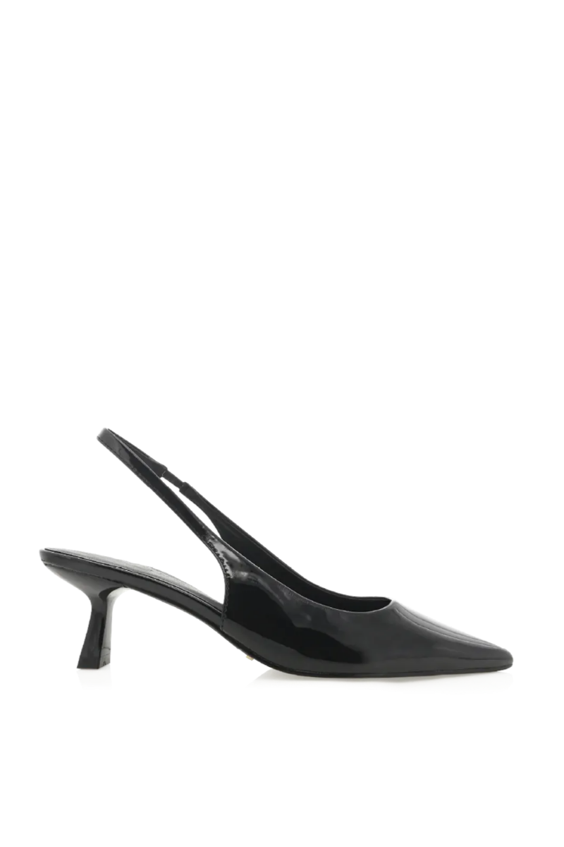 black patent leather pointed kitten heel | Black Billini Australia Ayla Heels