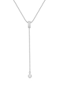 silver chain pave pendant necklace - luv aj