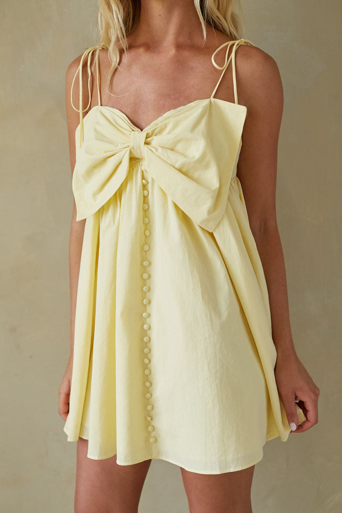 Bebe Button-Up Bow Mini Dress | Shop American Threads Boutique Yellow / L Bebe Button-Up Bow Mini Dress | Shop American Threads Boutique Yellow / L