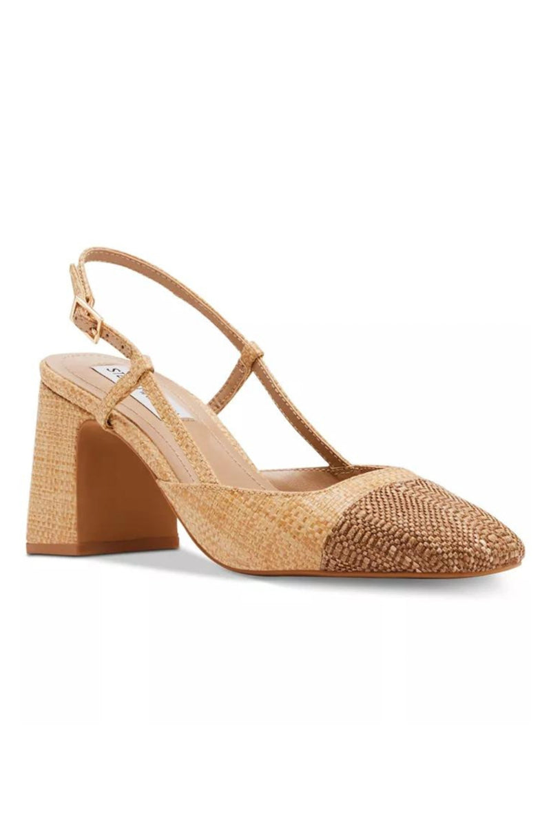 Paradox London Tuba Shimmer Wide Fit Block Heel Sandals, Nude at John Lewis  & Partners