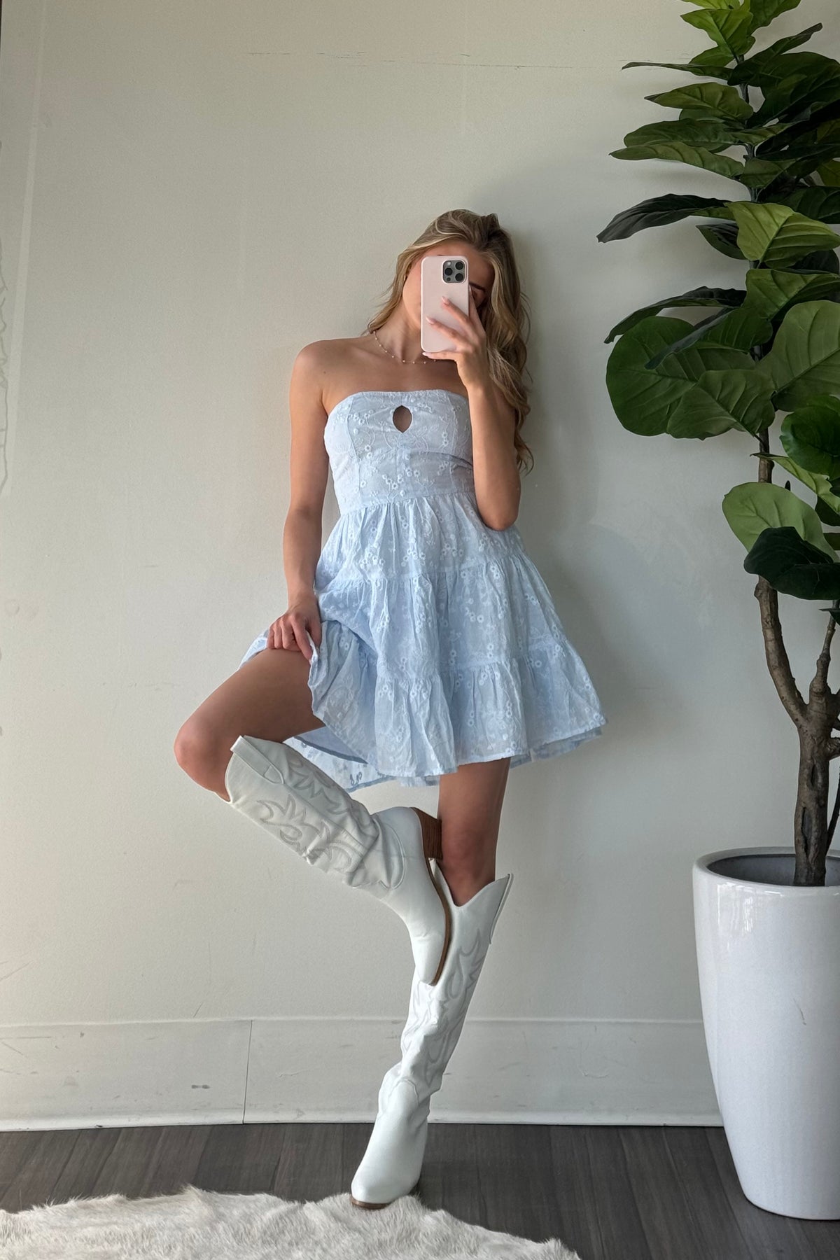 Blythe Embroidered Mini Dress Blythe Embroidered Mini Dress