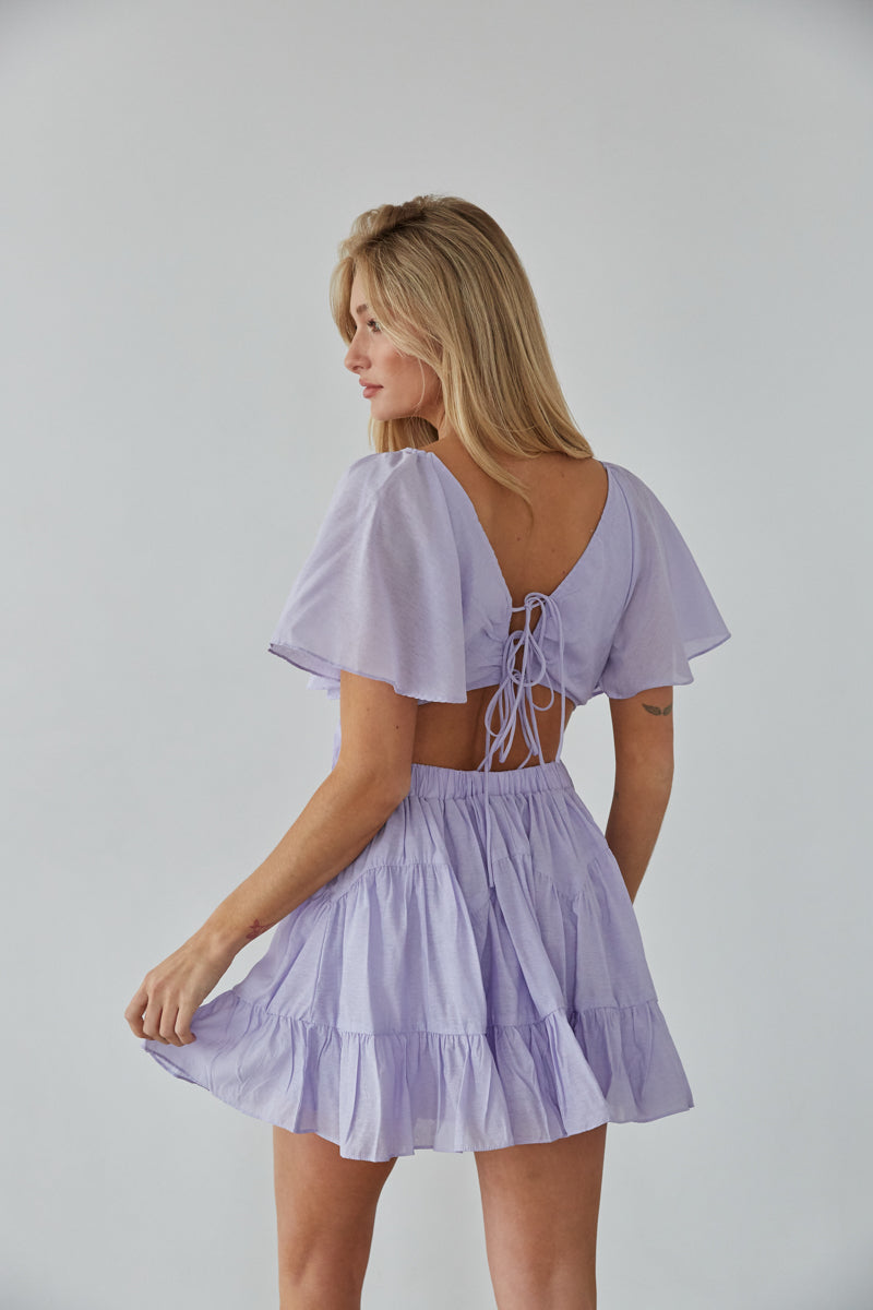 lilac summer dress - lavender babydoll dress - sorority rush dress