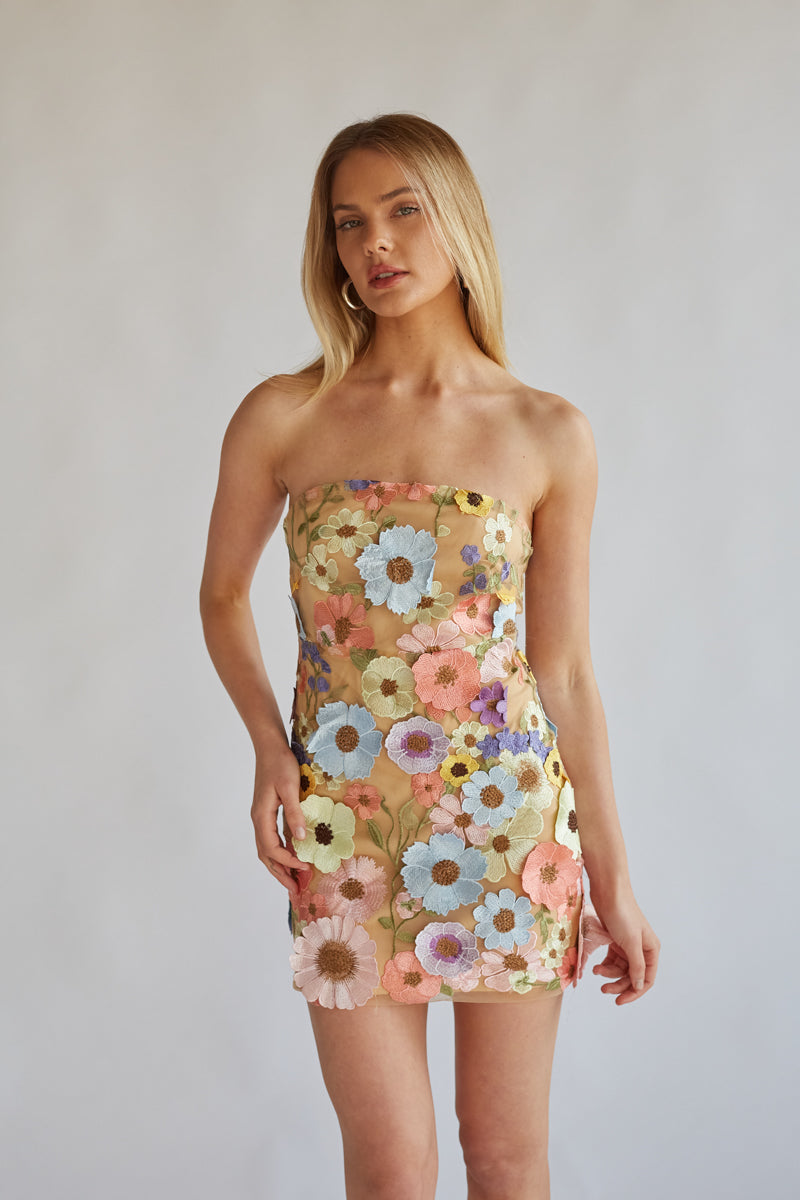 camonete floral party mini dress Loveshackfancy Camonete Party Mini Dress In Floral - 25% Off