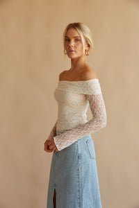 off the shoulder fold over top - fall fashion trends 2023 