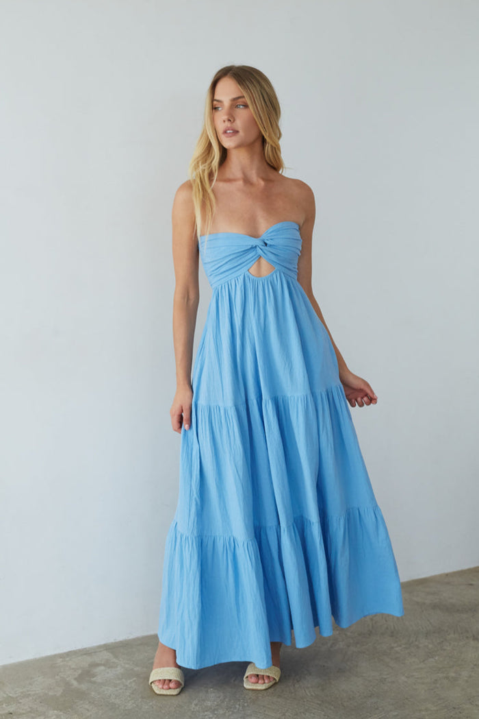 Della Twist Linen Maxi Dress | Shop American Threads Boutique Red / M Della Twist Linen Maxi Dress | Shop American Threads Boutique Red / M