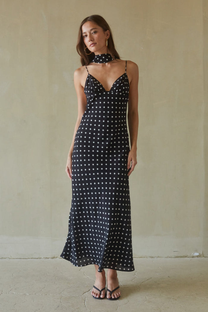 Dovie Polka Dot Midi Dress | Shop American Threads Boutique Black / L Dovie Polka Dot Midi Dress | Shop American Threads Boutique Black / L