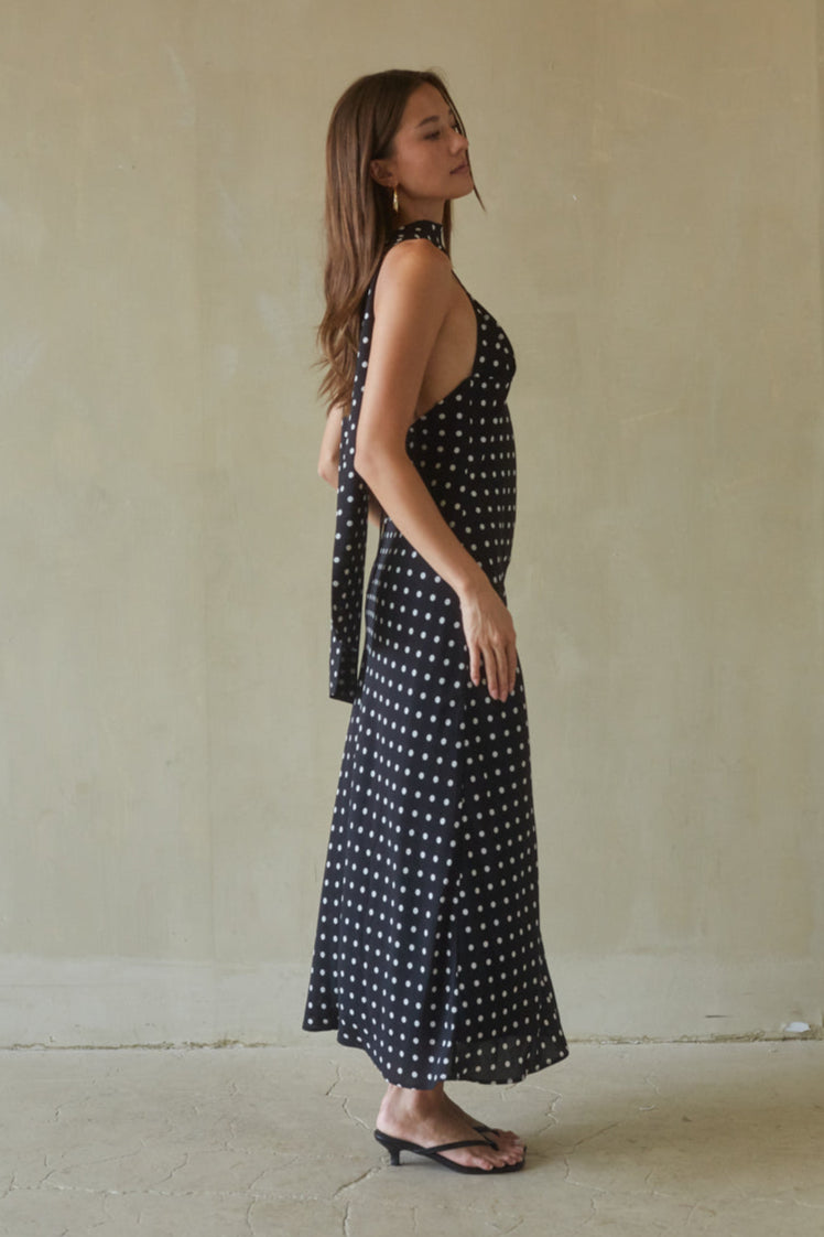 Dovie Polka Dot Midi Dress | Shop American Threads Boutique Black / L Dovie Polka Dot Midi Dress | Shop American Threads Boutique Black / L
