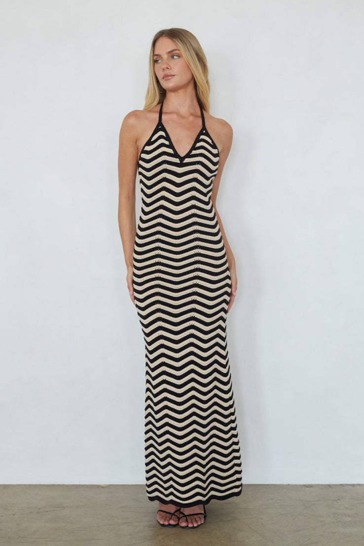 knit maxi dresses Dua Striped Knit Maxi Dress