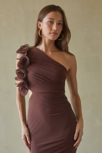 Echo One Shoulder Ruffle Maxi Dress
