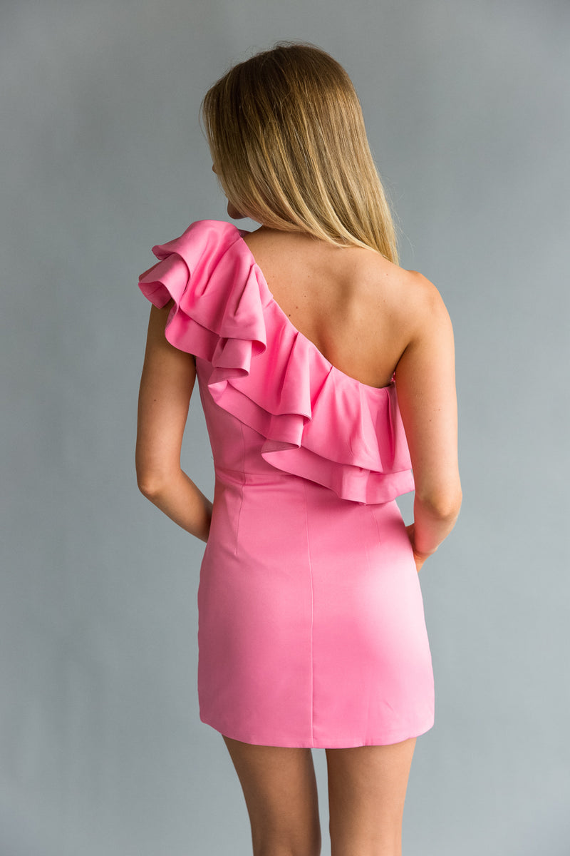 Edith One Shoulder Ruffle Mini Dress Edith One Shoulder Ruffle Mini Dress