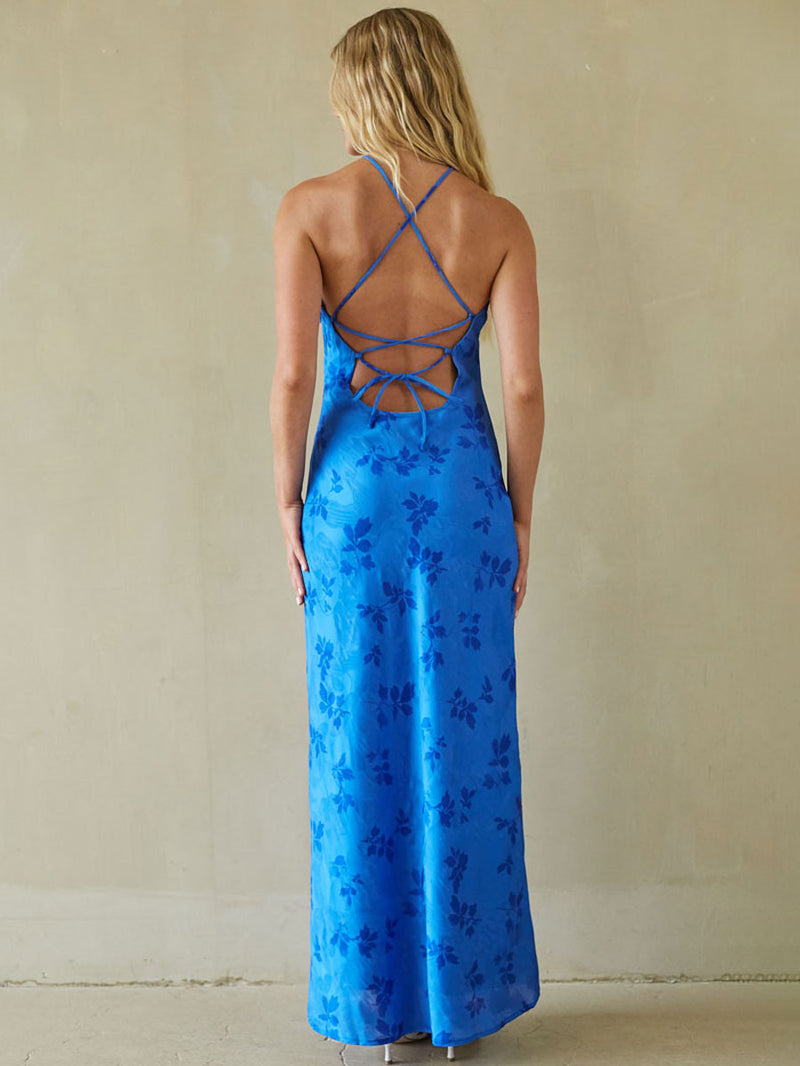 Eliana Open Back Maxi Dress | Shop American Threads Boutique White / L Eliana Open Back Maxi Dress | Shop American Threads Boutique White / L
