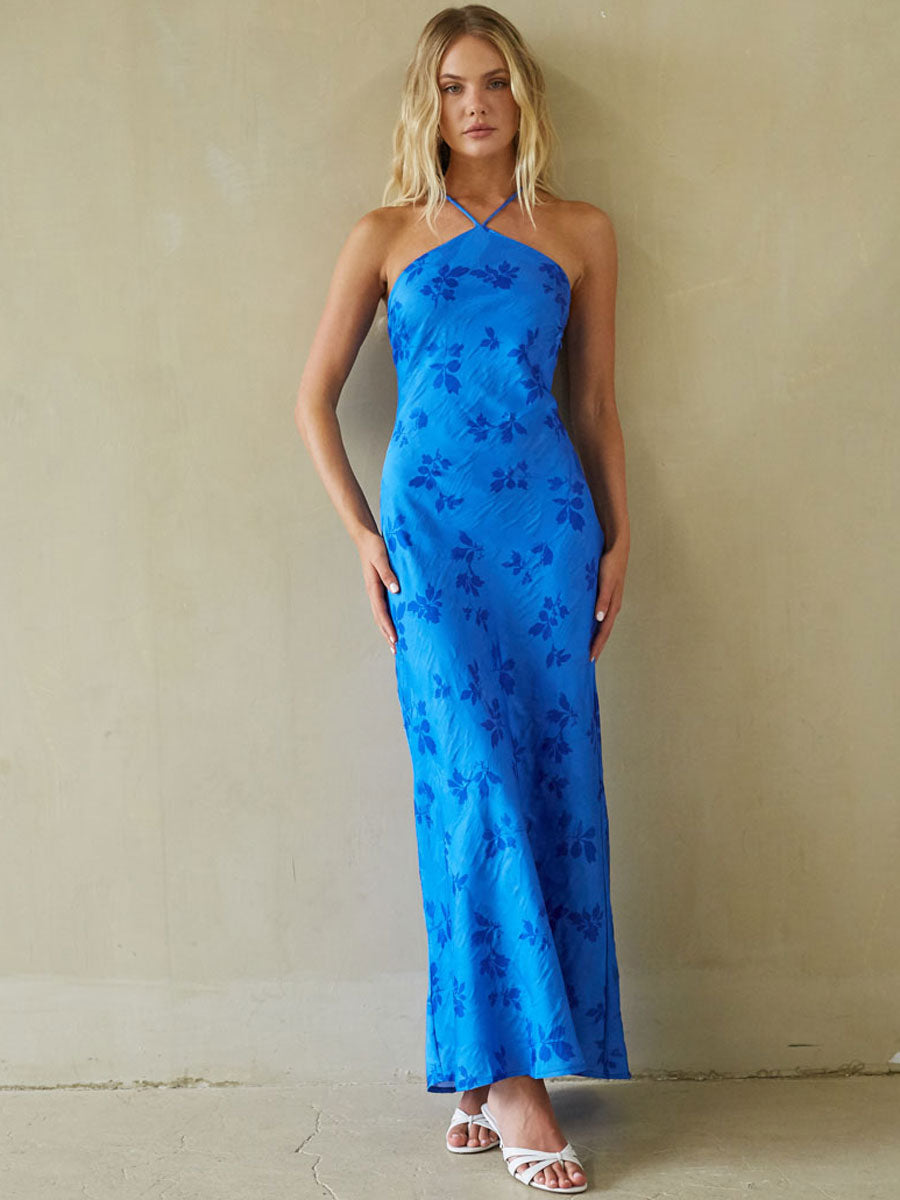 floral open back maxi dress Eliana Size:3XL (24,26) The open back design 38x34 Thalassa Faux Leather Midi