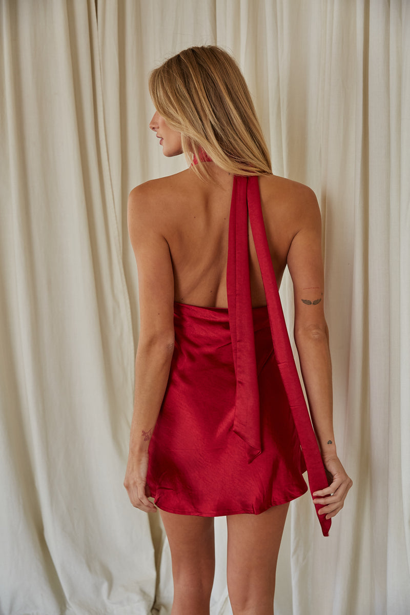 Ember Halter Neck Satin Mini Dress Ember Halter Neck Satin Mini Dress