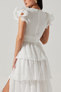 unique plisse ruffle midi dress for semi-formal occasions | spring dresses 2024