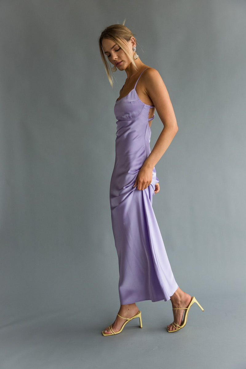 Emryn Open Back Maxi Dress Shop American Threads Online Boutique Lavender / L Emryn Open Back Maxi Dress Shop American Threads Online Boutique Lavender / L