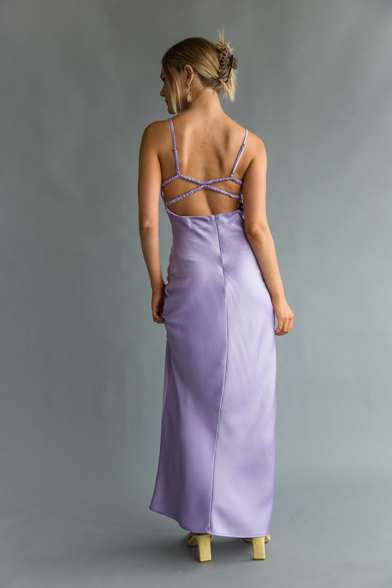 Emryn Open Back Maxi Dress Shop American Threads Online Boutique Lavender / L Emryn Open Back Maxi Dress Shop American Threads Online Boutique Lavender / L