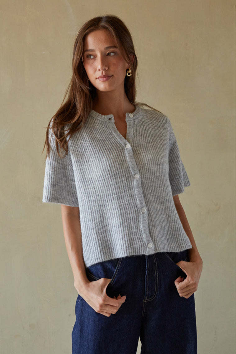 Gabriette Ribbed Knit Cardigan