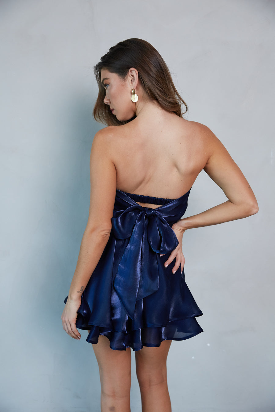 Gabby Blue Organza Babydoll Top