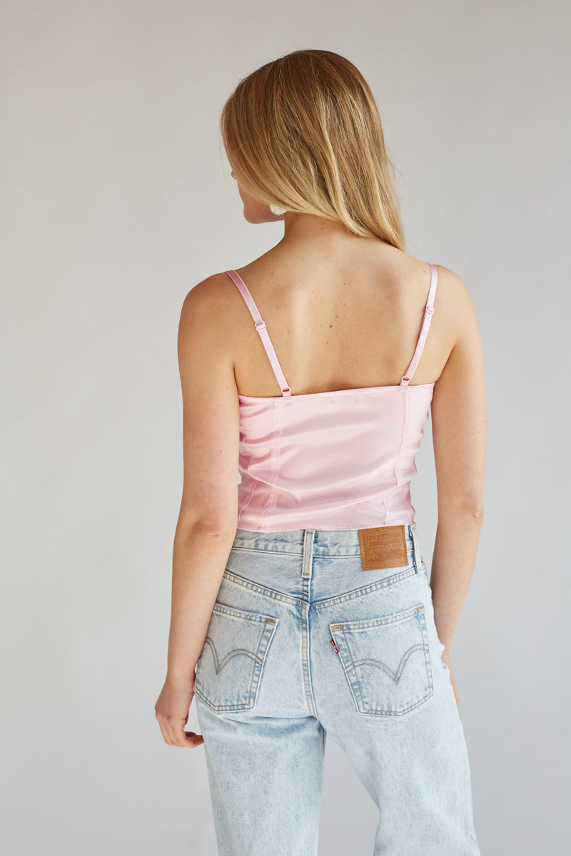 Gracey Lace Corset Top Shop American Threads Women's Online Boutique Baby Pink / L Gracey Lace Corset Top Shop American Threads Women's Online Boutique Baby Pink / L