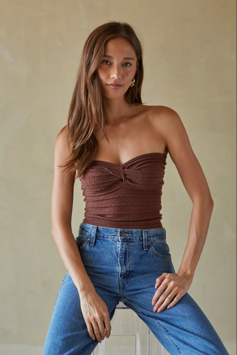 トップス tope tube top Hazel Twist Front Tube Top | Shop American Threads Women's Boutique