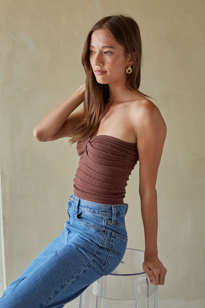 トップス tope tube top Hazel Twist Front Tube Top | Shop American Threads Women's Boutique