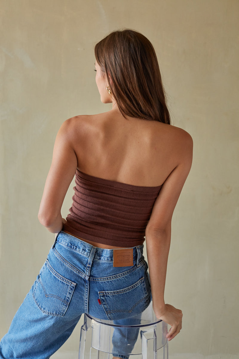 Hazel Twist Front Tube Top | Shop American Threads Women's Boutique