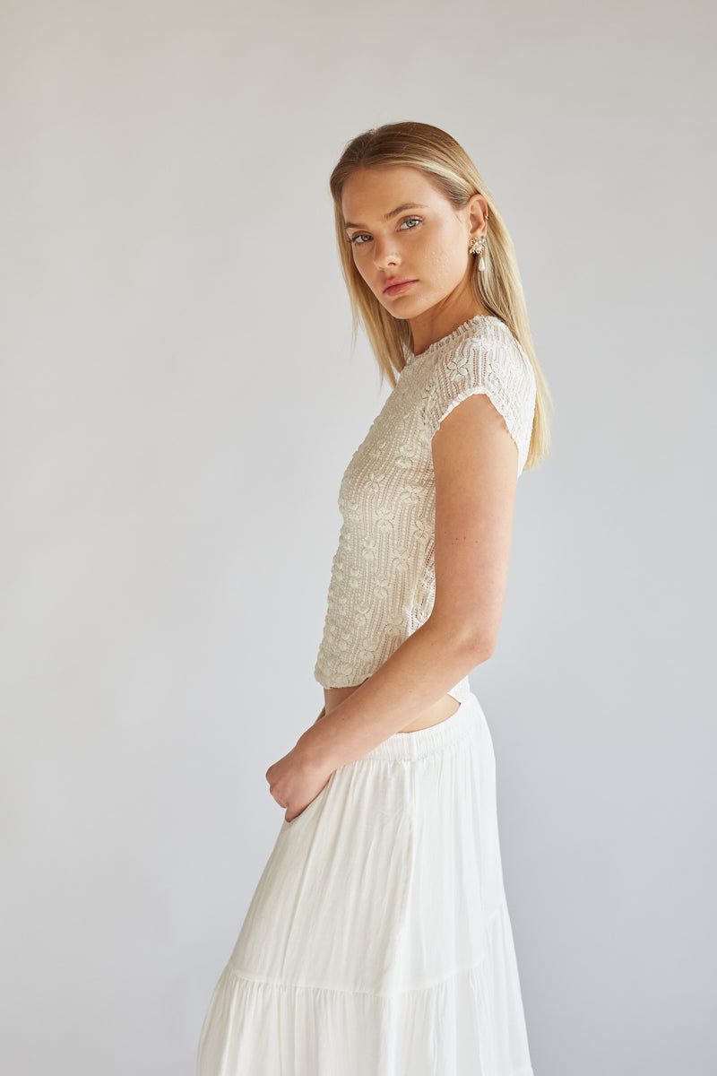 Charlize Short Sleeve Lace Top